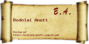 Bodolai Anett névjegykártya