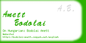 anett bodolai business card